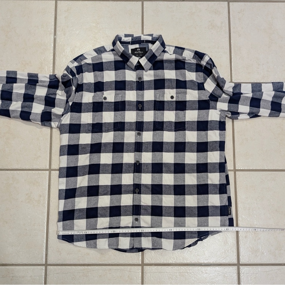 WindRiver Blue & White Men’s 2XL Flannel Plaid Shirt - Picture 7 of 15